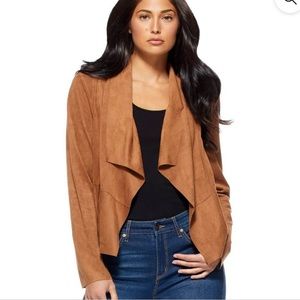 COPY - Faux suede moto jacket with functional zipper pockets